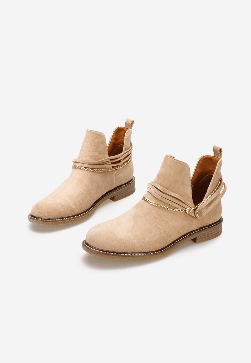 Khaki botki damskie jesienne Aurisa