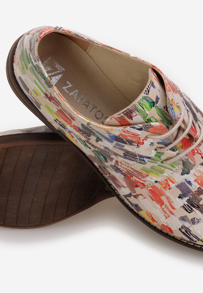 Wielokolorowy oxfordy damskie skórzane Otivera V9