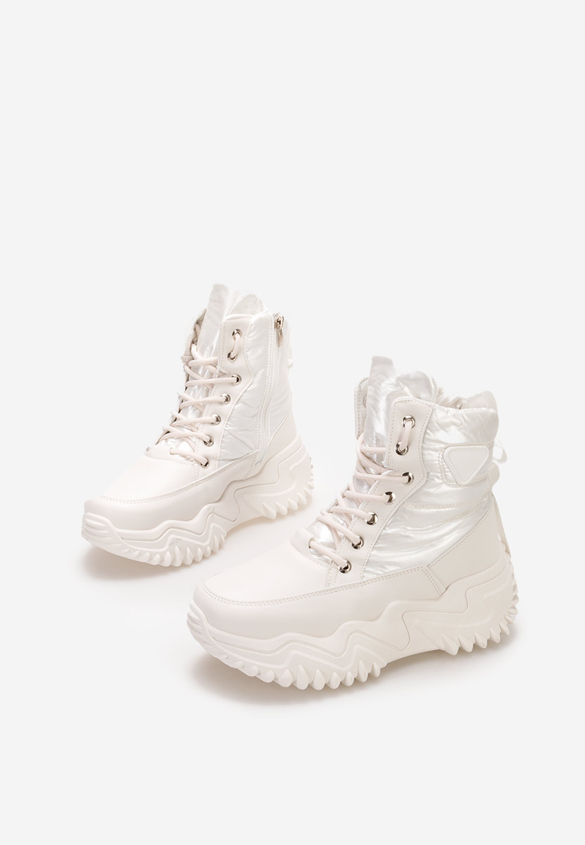 Beżowe zimowe sneakersy damskie Nalonia Beżowe zimowe sneakersy damskie Nalonia