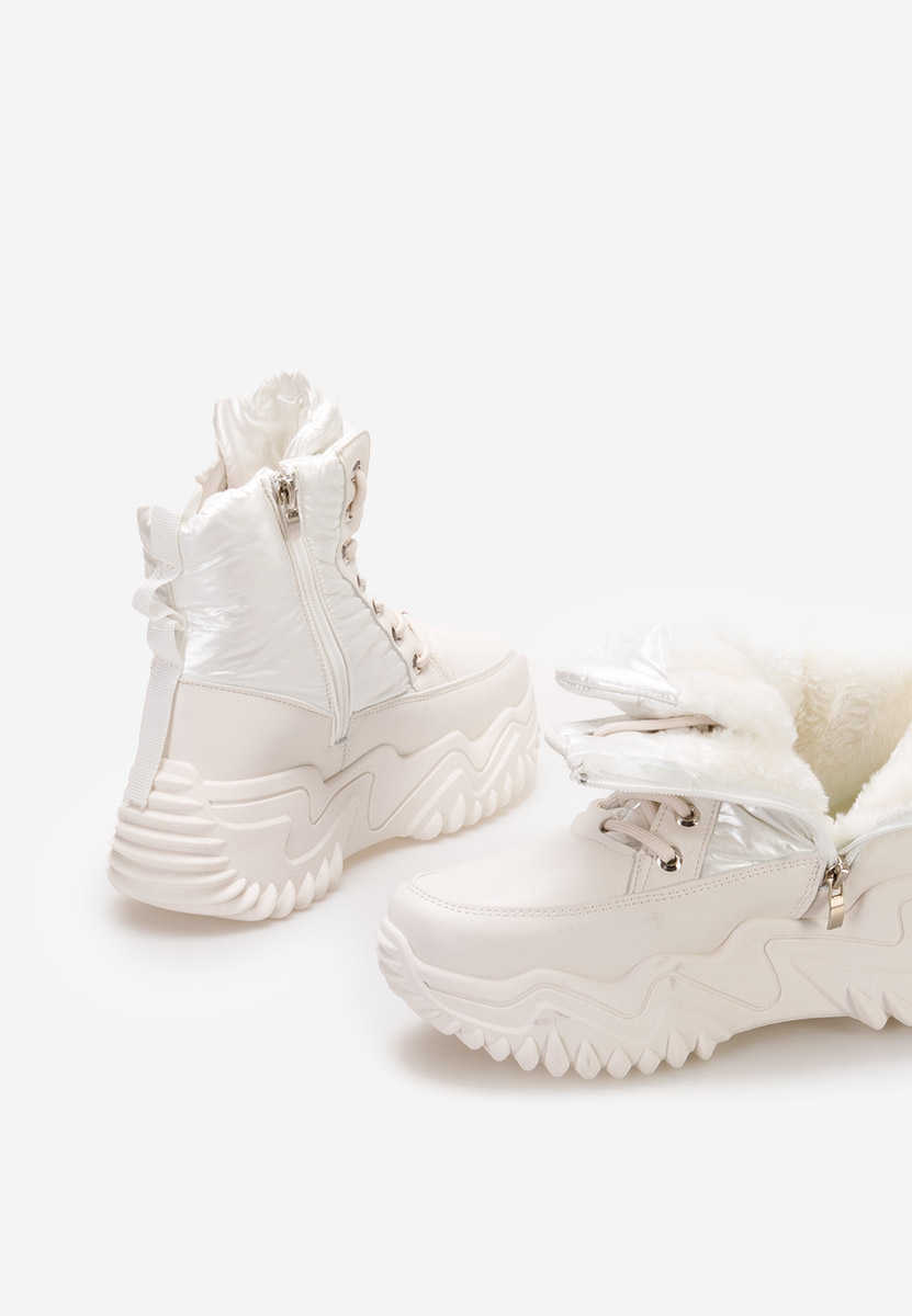 Beżowe zimowe sneakersy damskie Nalonia Beżowe zimowe sneakersy damskie Nalonia