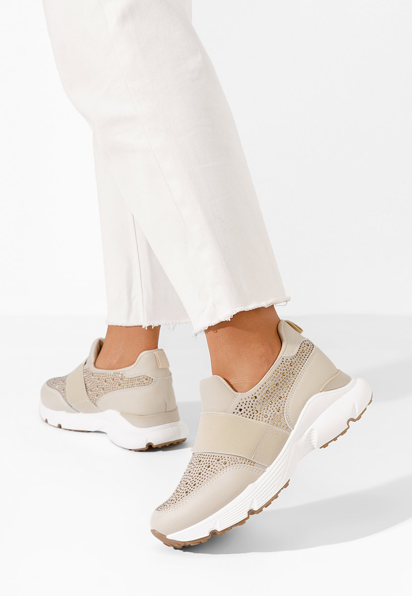 Beżowe sneakersy damskie Zaliana V2