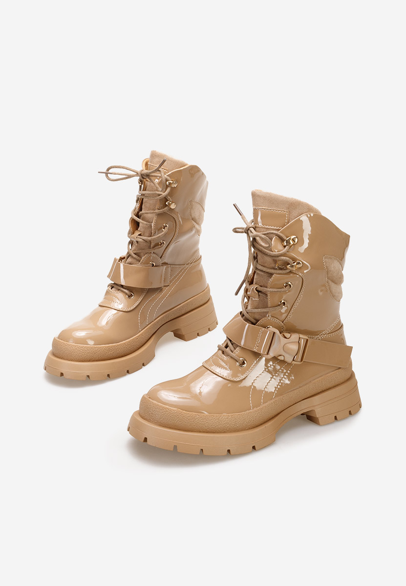 Khaki botki na platformie Zimora