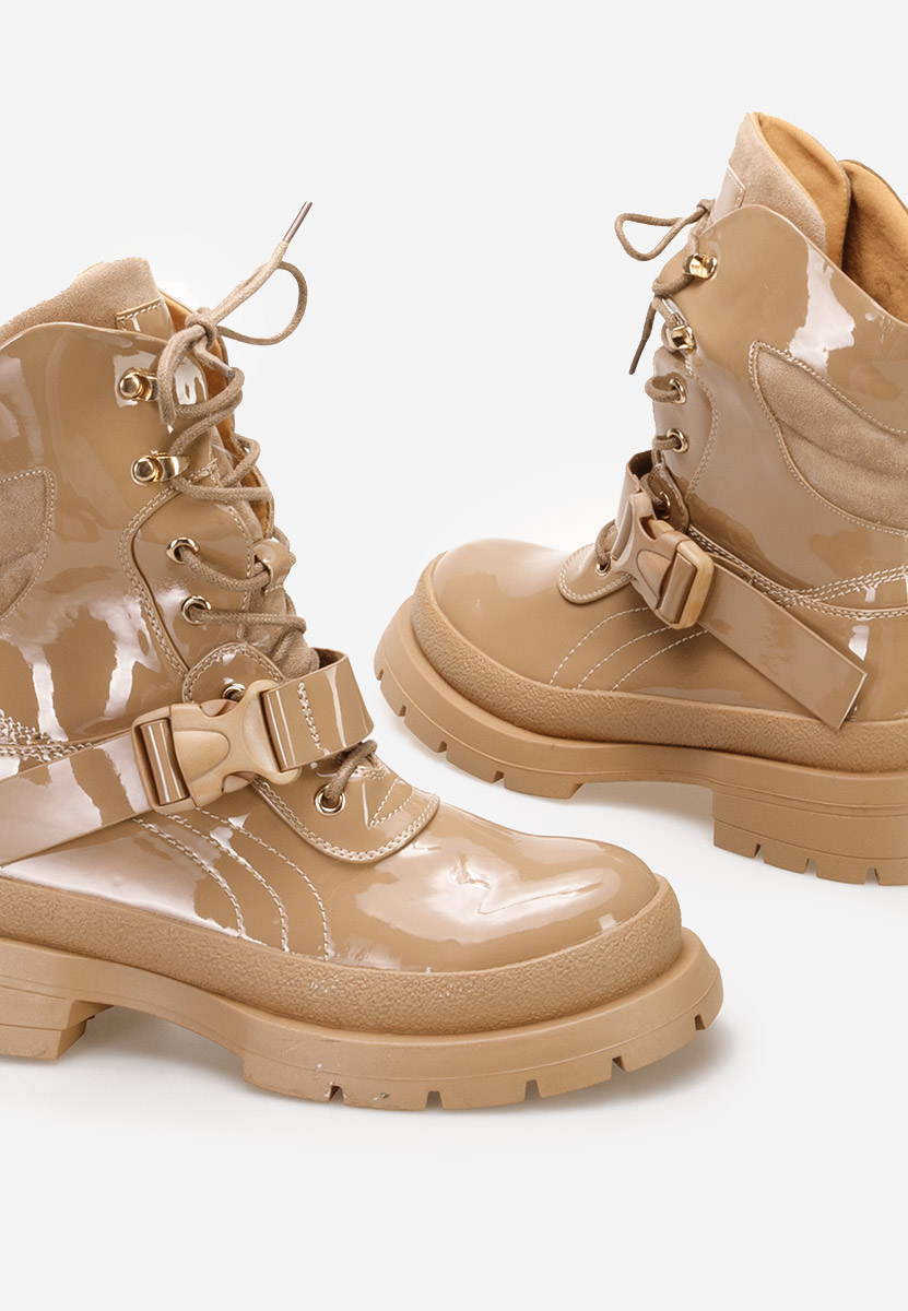 Khaki botki na platformie Zimora