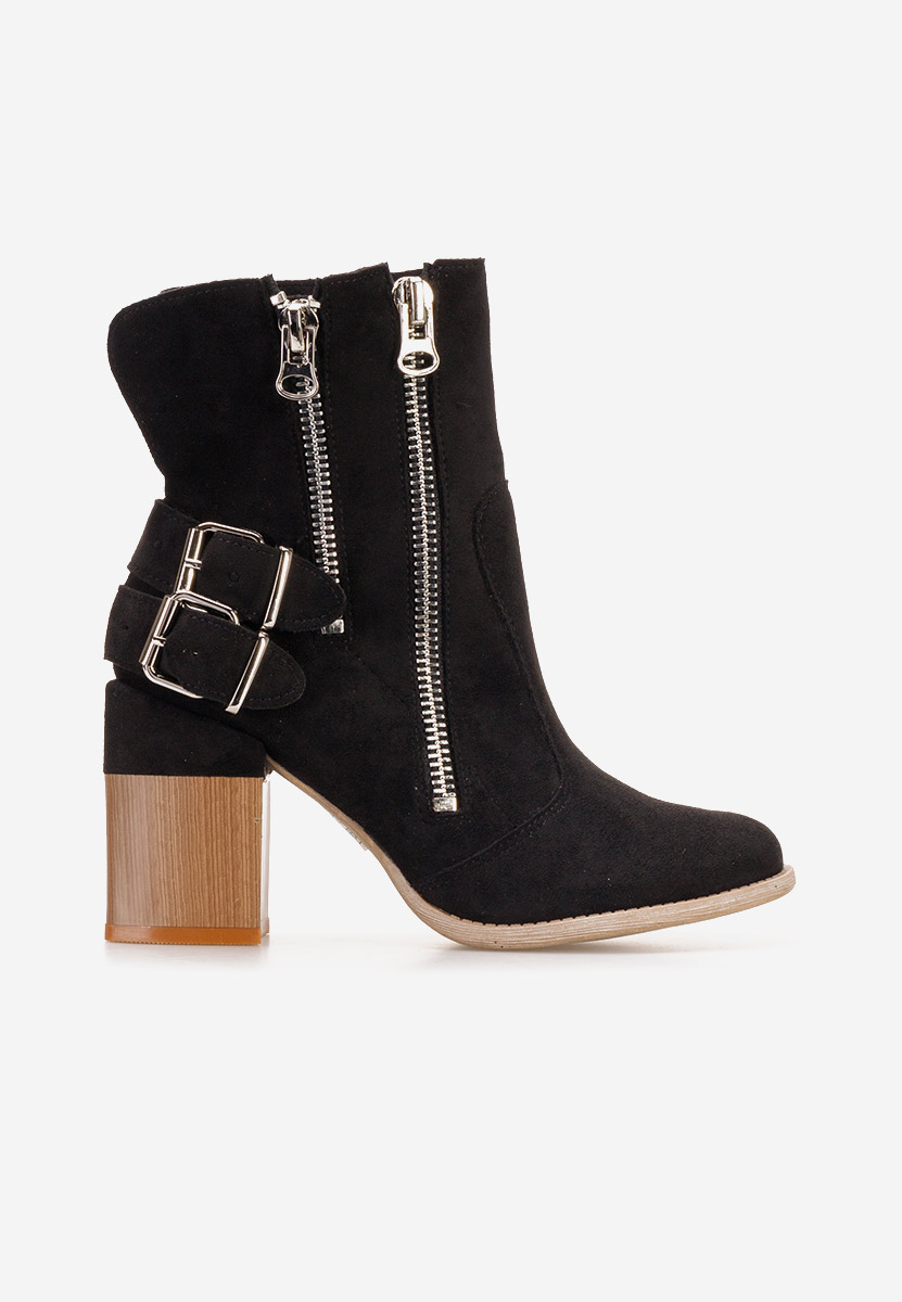 Czarne botki na słupku Laroya V3