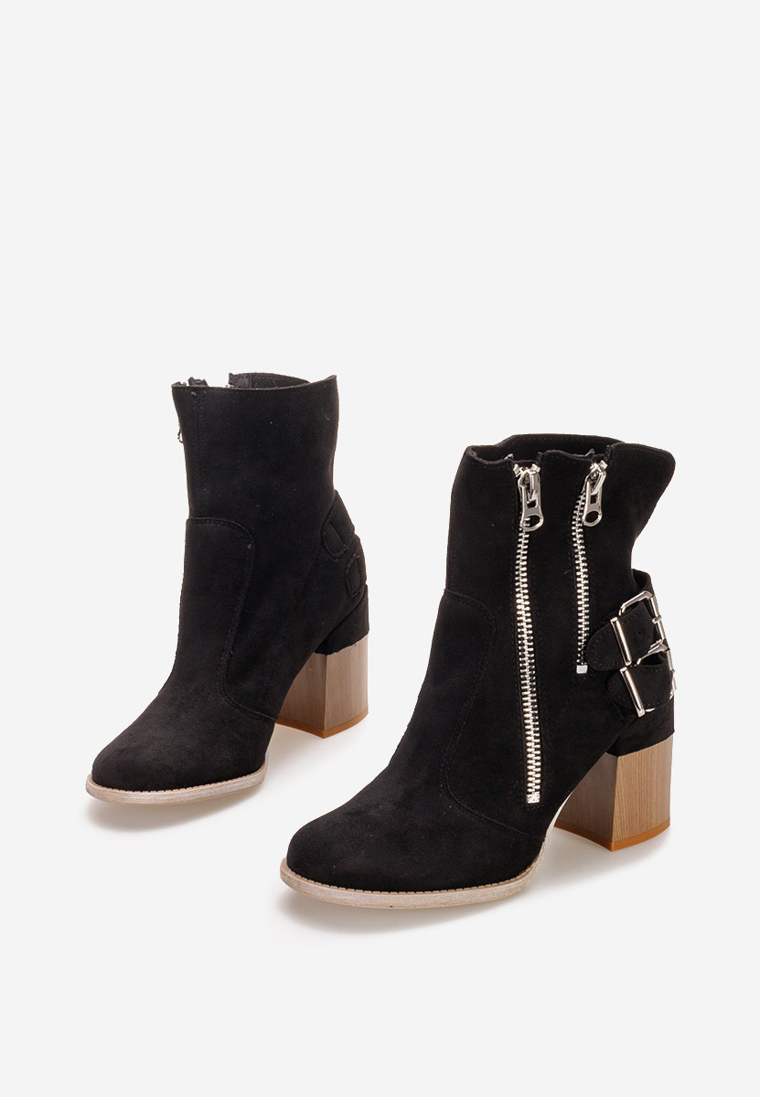 Czarne botki na słupku Laroya V3