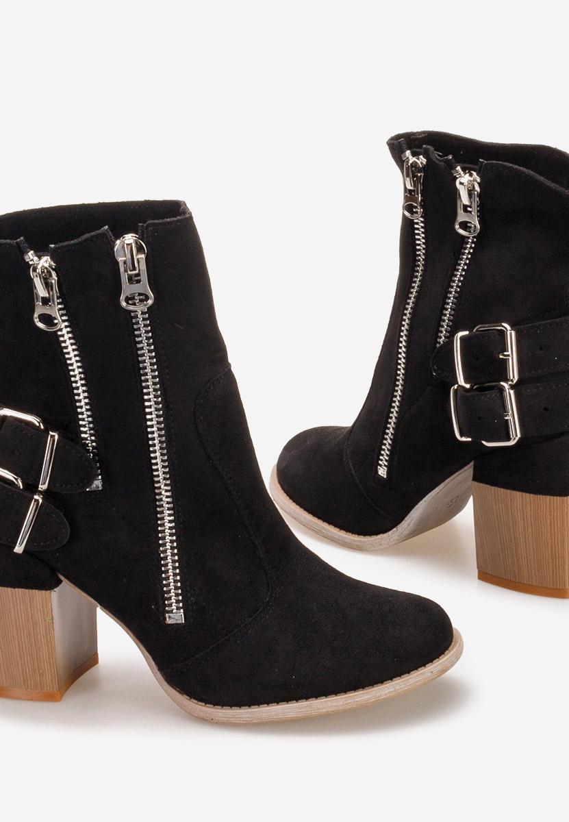 Czarne botki na słupku Laroya V3