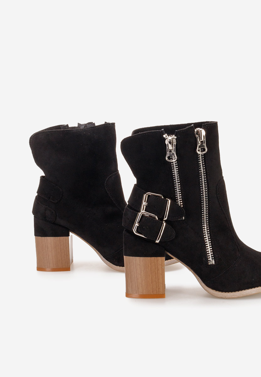 Czarne botki na słupku Laroya V3