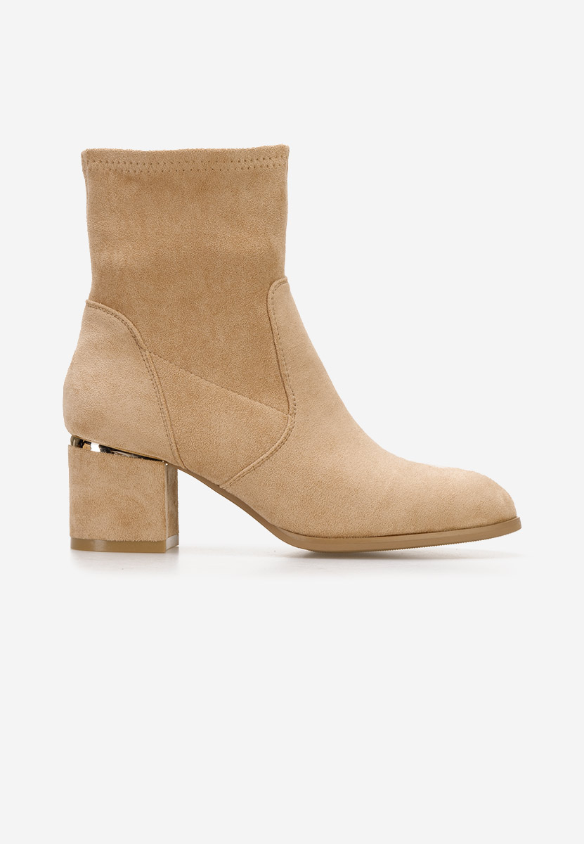 Khaki botki na słupku Sancia