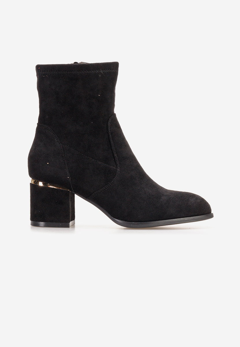 Czarne botki na słupku Sancia