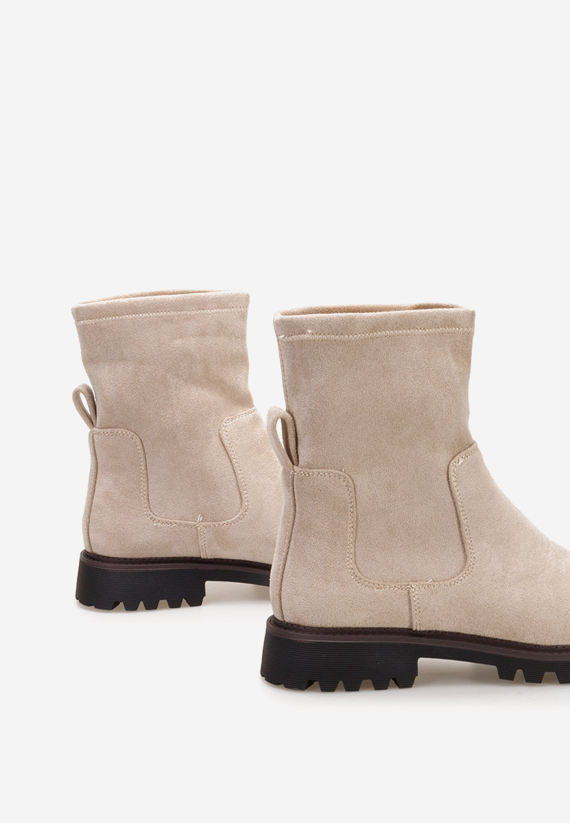 Beżowe botki płaskie Javana