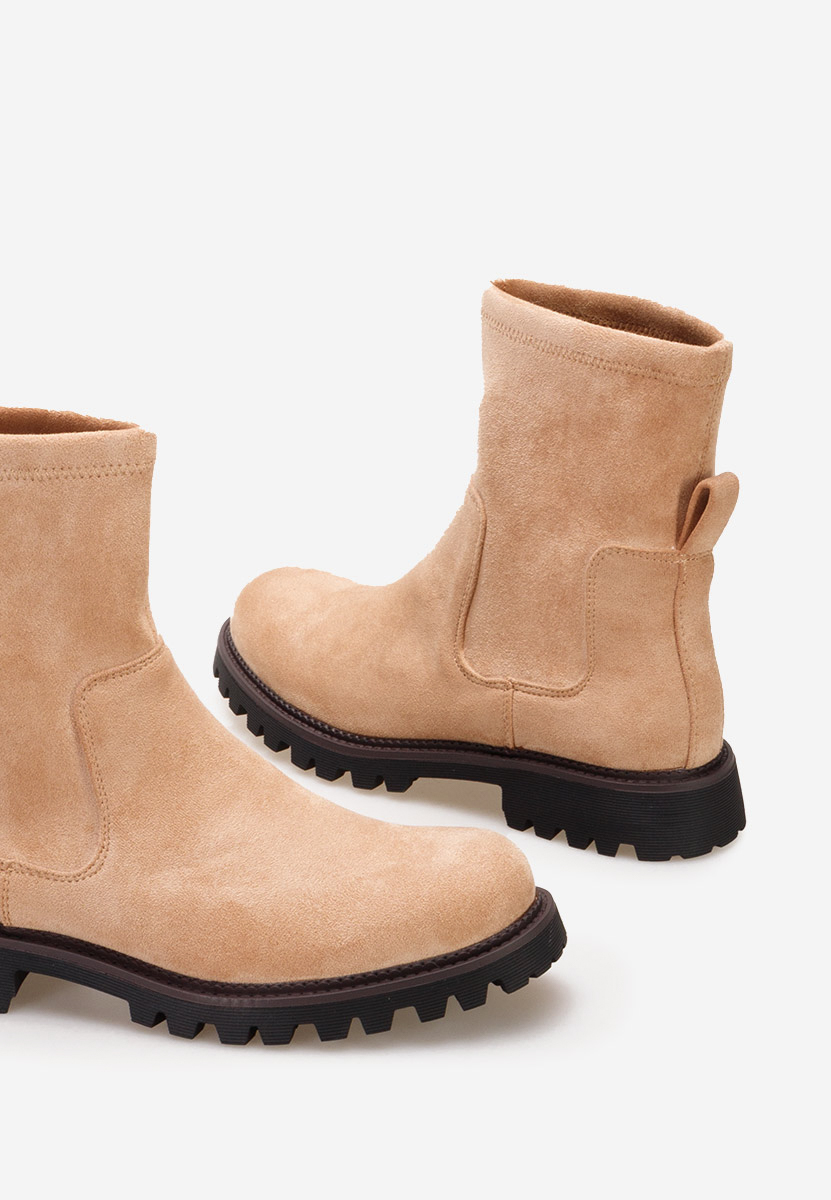 Khaki botki płaskie Javana