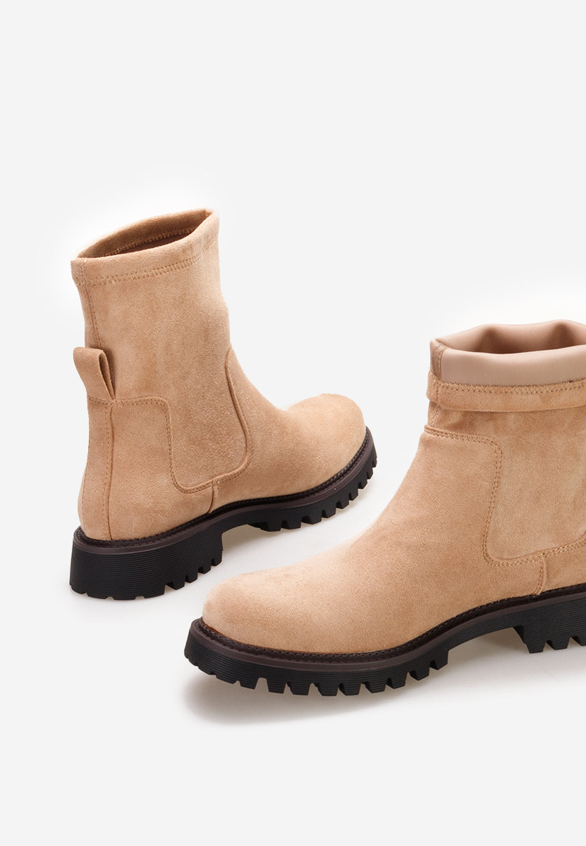 Khaki botki płaskie Javana