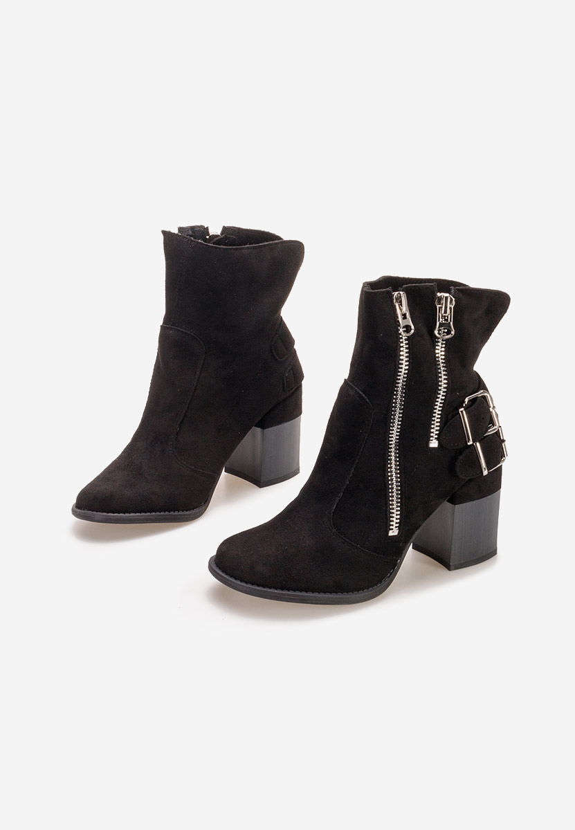 Czarne botki na słupku Laroya V4