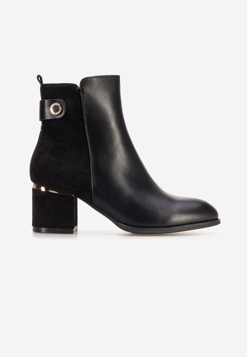 Czarne botki na słupku Sikora V2