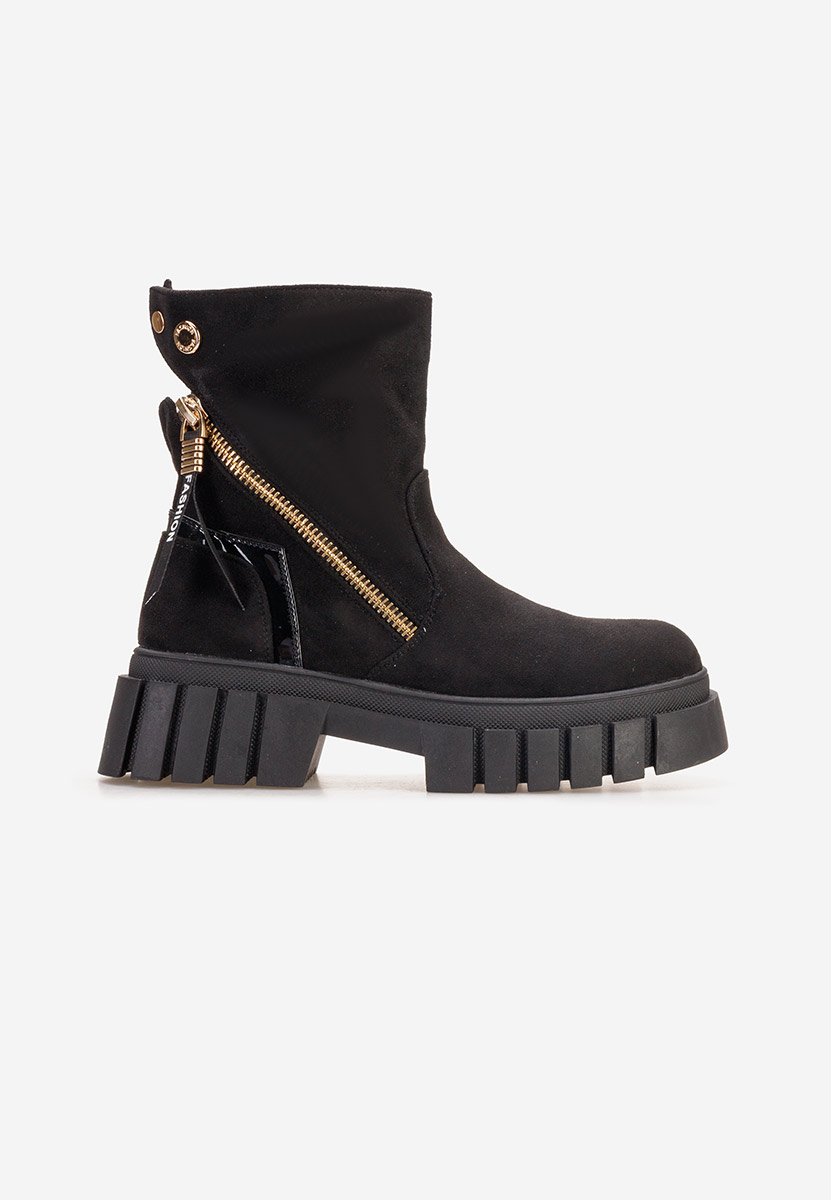 Czarne botki płaskie Tovega V2