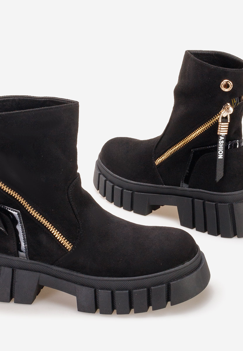 Czarne botki płaskie Tovega V2