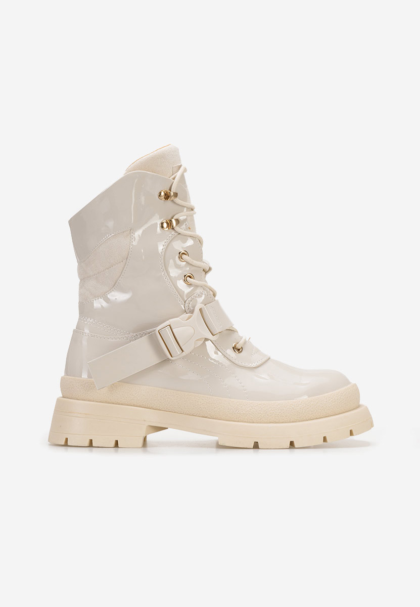 Beżowe botki płaskie Zimora