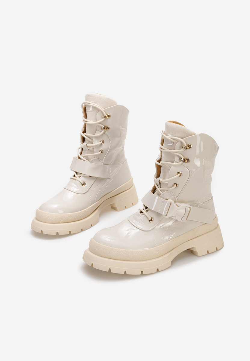 Beżowe botki płaskie Zimora