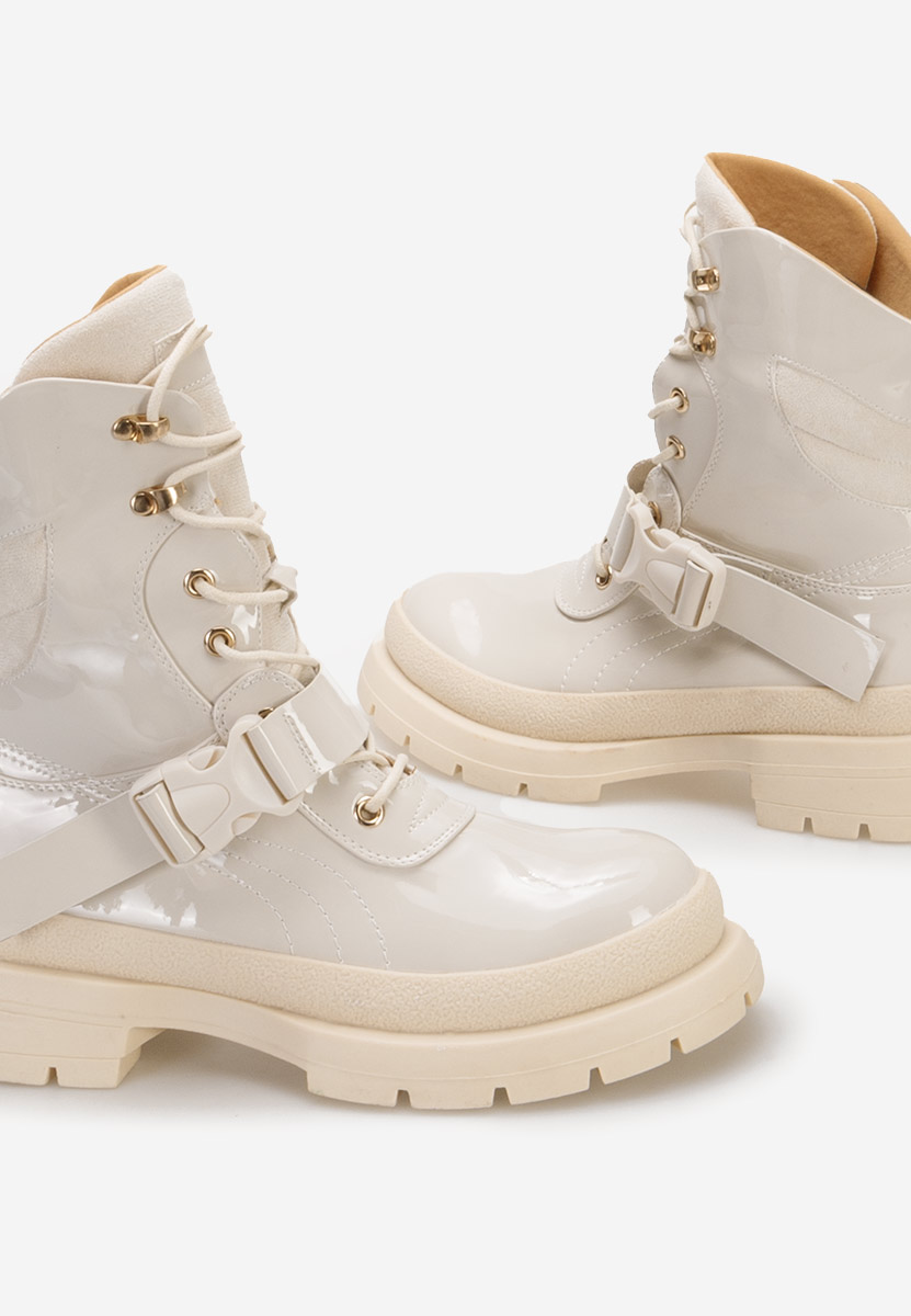 Beżowe botki płaskie Zimora