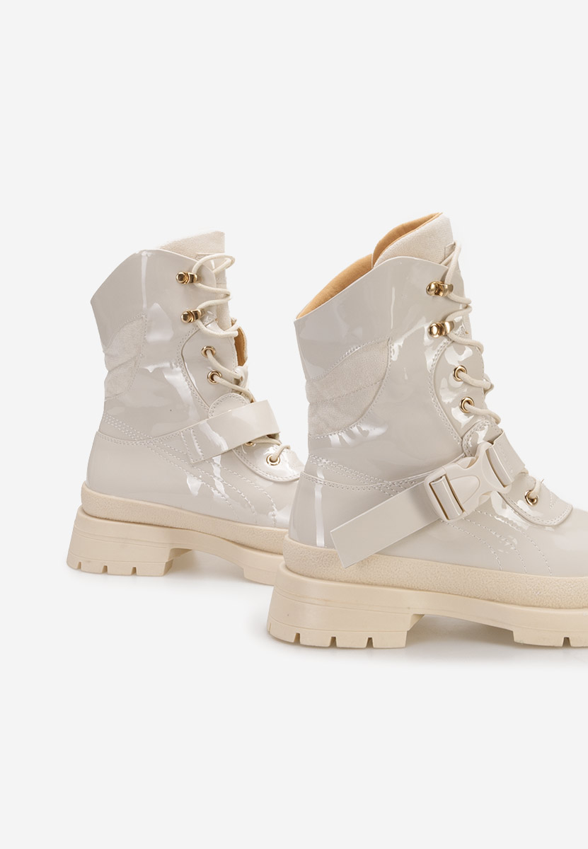 Beżowe botki płaskie Zimora