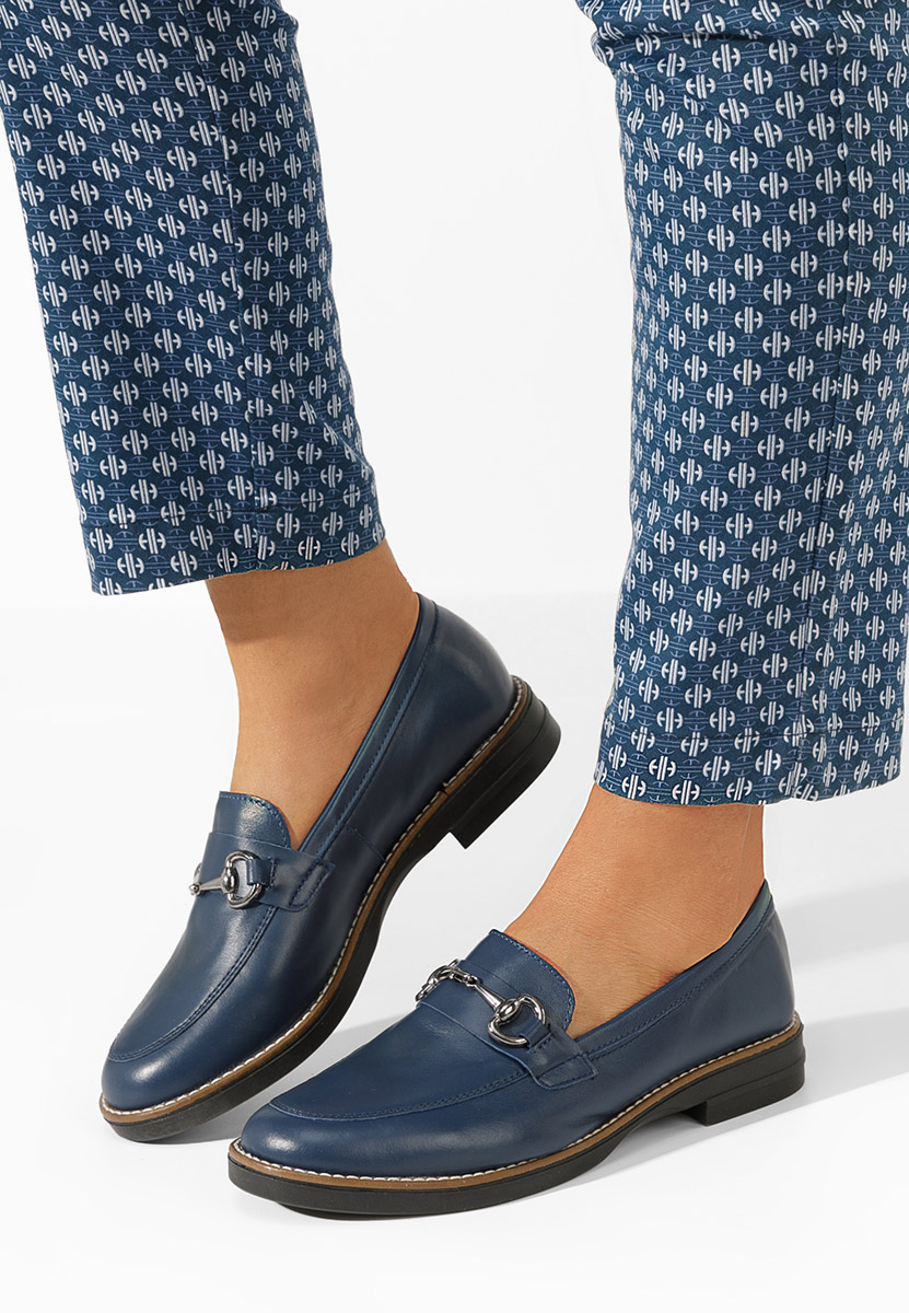 Granatowe loafers damskie Evadne