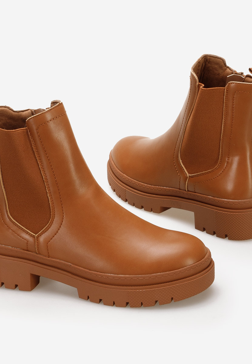 Camelowe botki chelsea Eledia