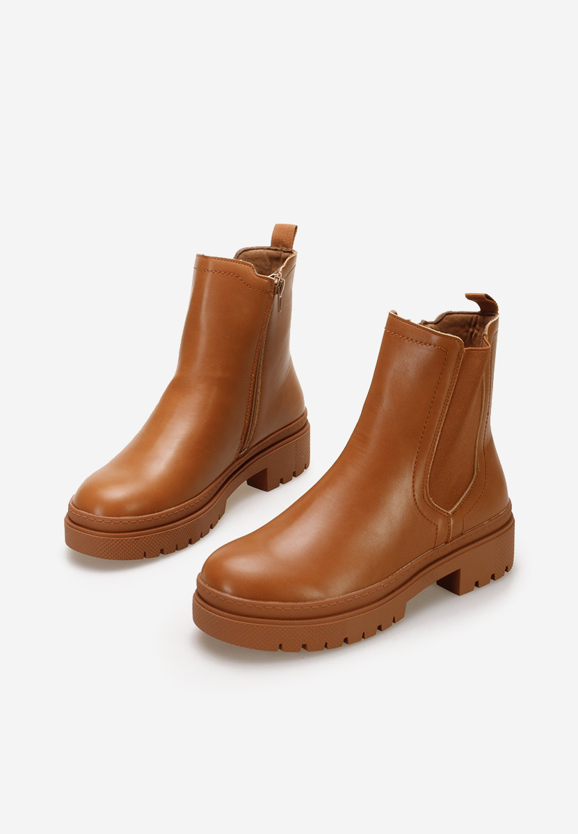 Camelowe botki chelsea Eledia