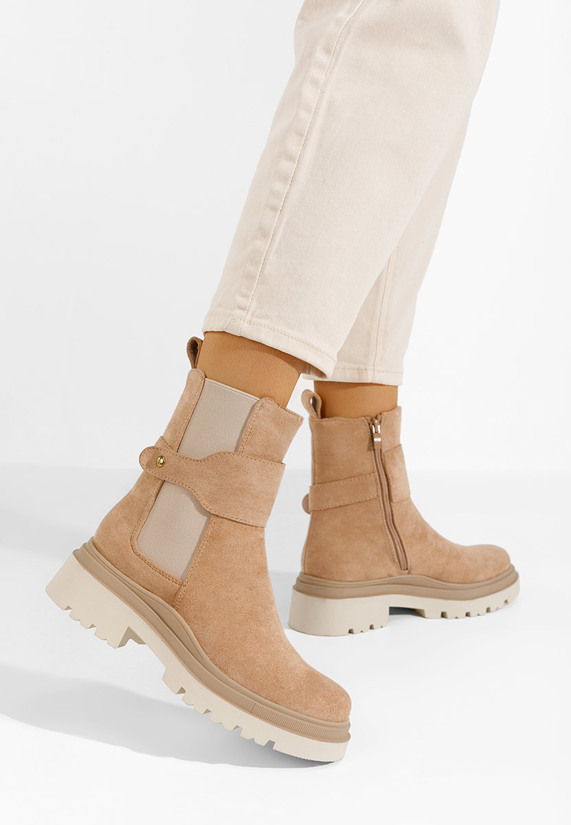 Khaki kozaki damskie Kenyra