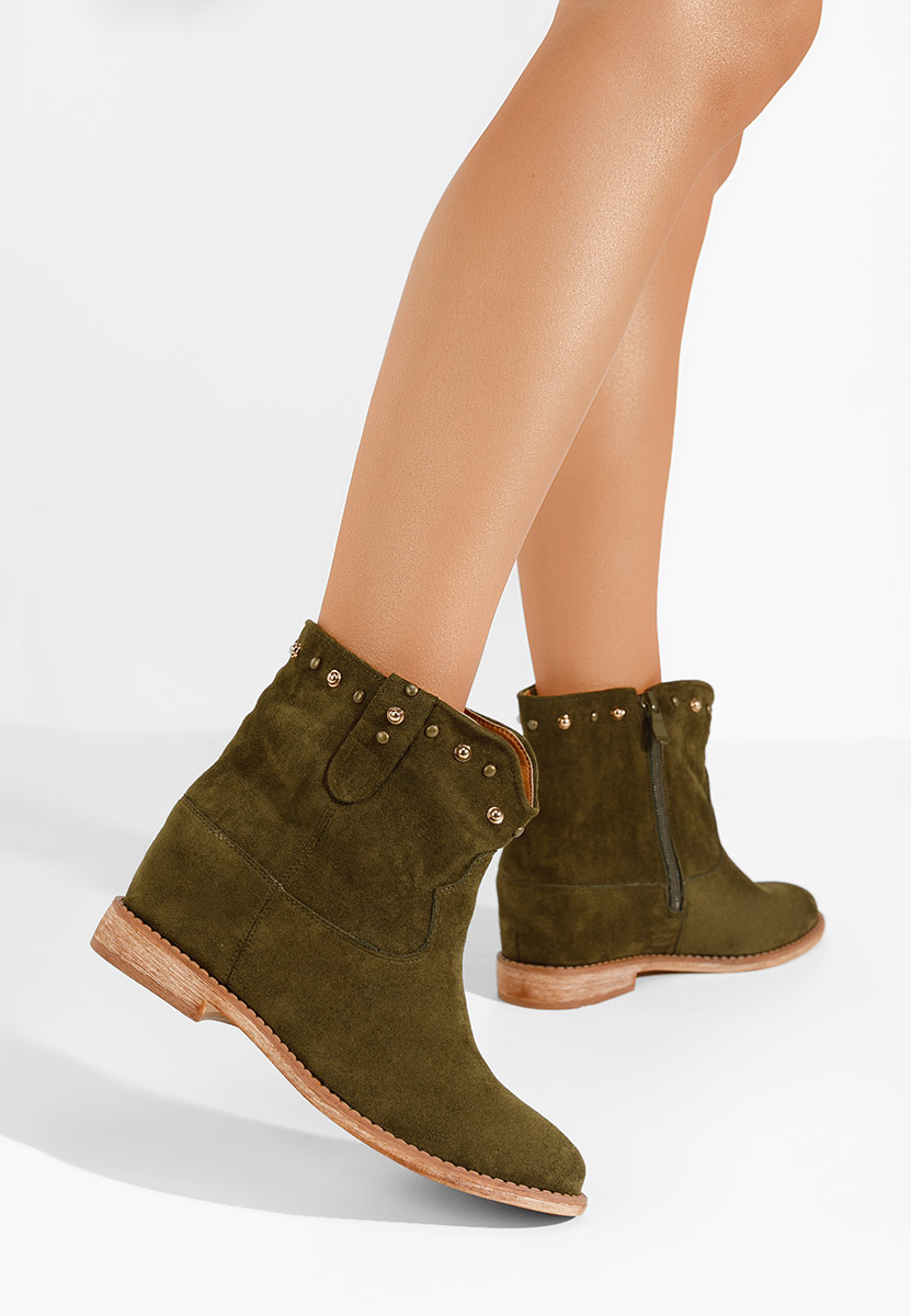 Zielone botki na koturnie Medova V4