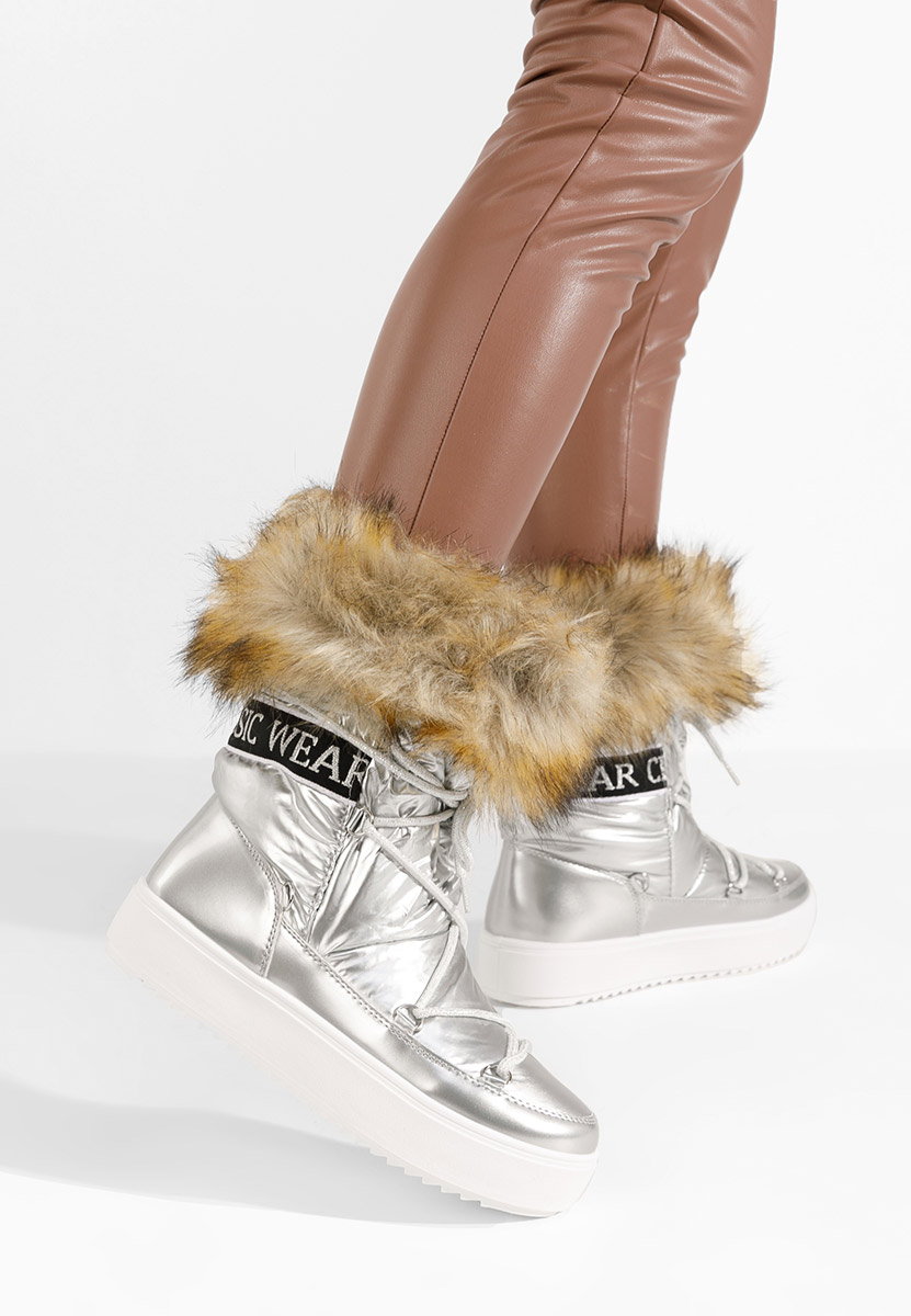 Srebrne śniegowce damskie Erenya