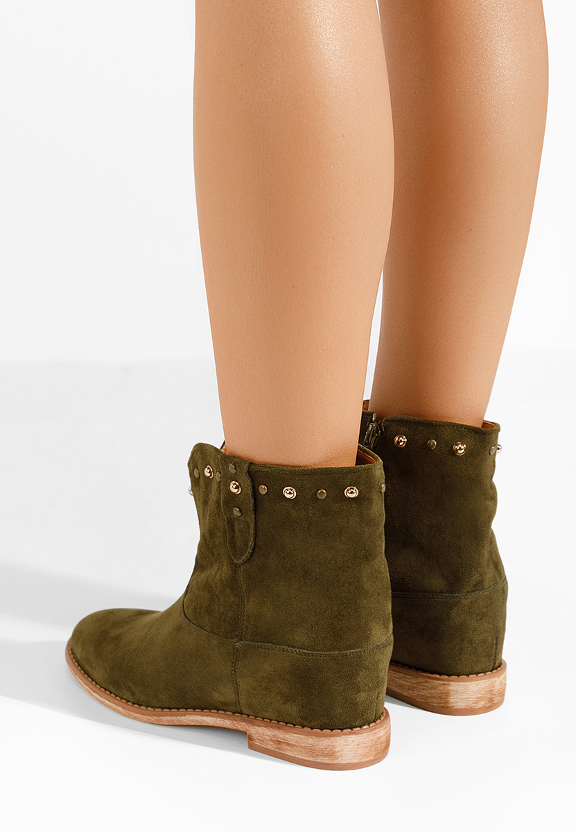 Zielone botki na koturnie Medova V4