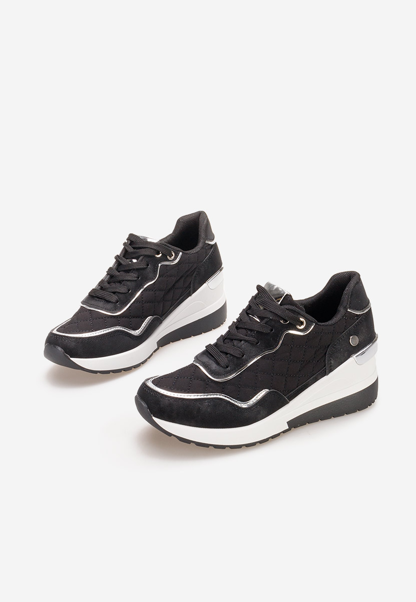 Czarne sneakersy na koturnie Gavia