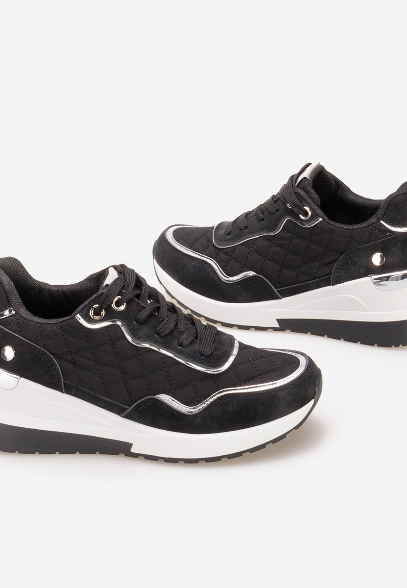 Czarne sneakersy na koturnie Gavia