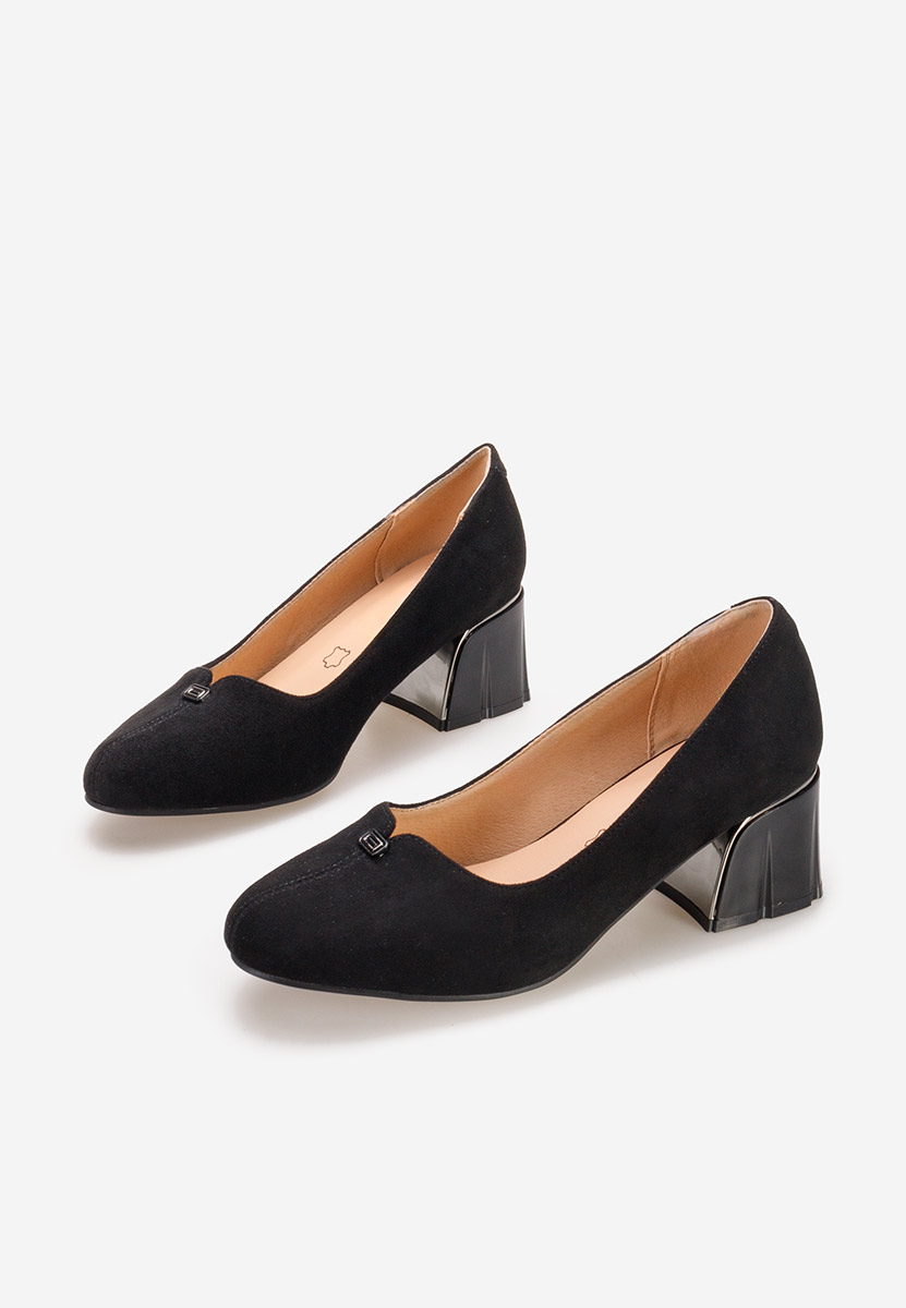 Czarne czółenka na słupku Lutea V2