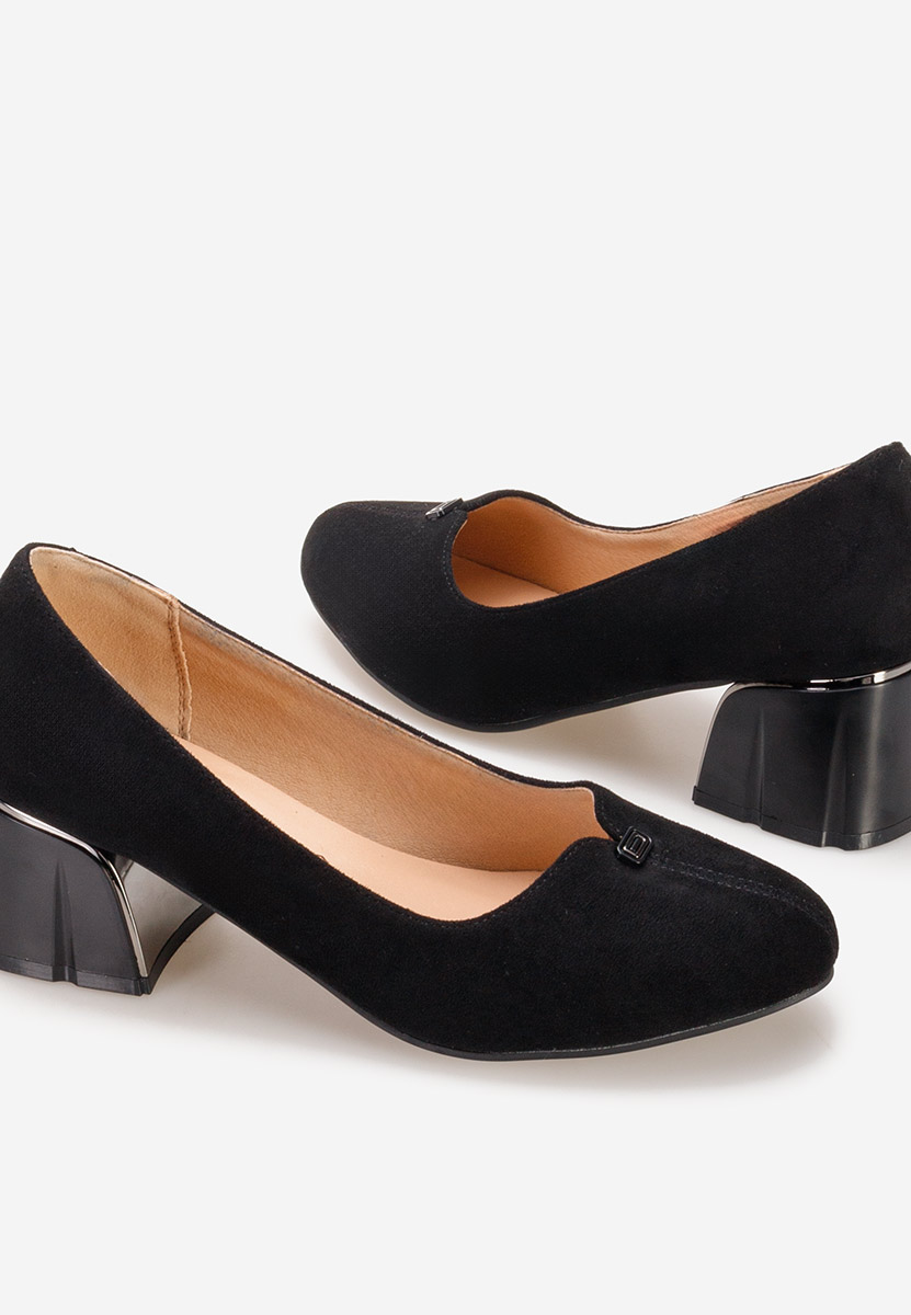 Czarne czółenka na słupku Lutea V2