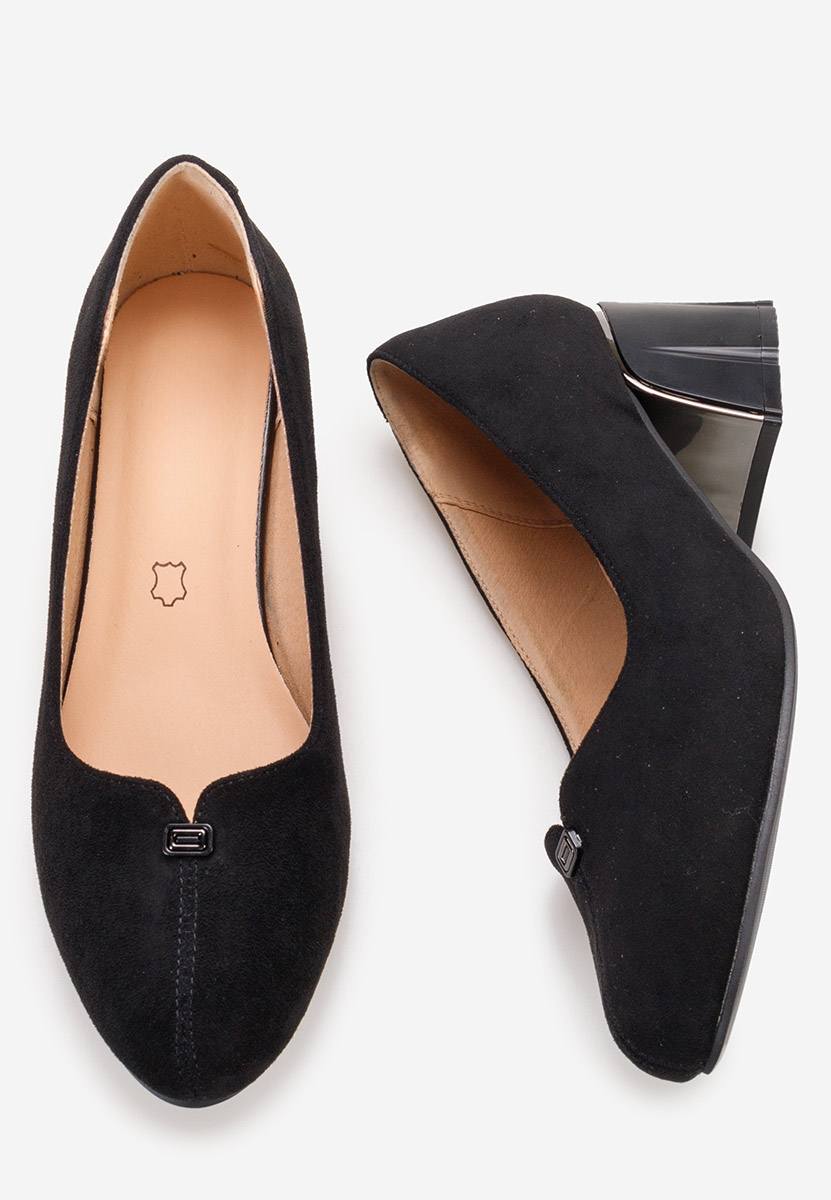 Czarne czółenka na słupku Lutea V2