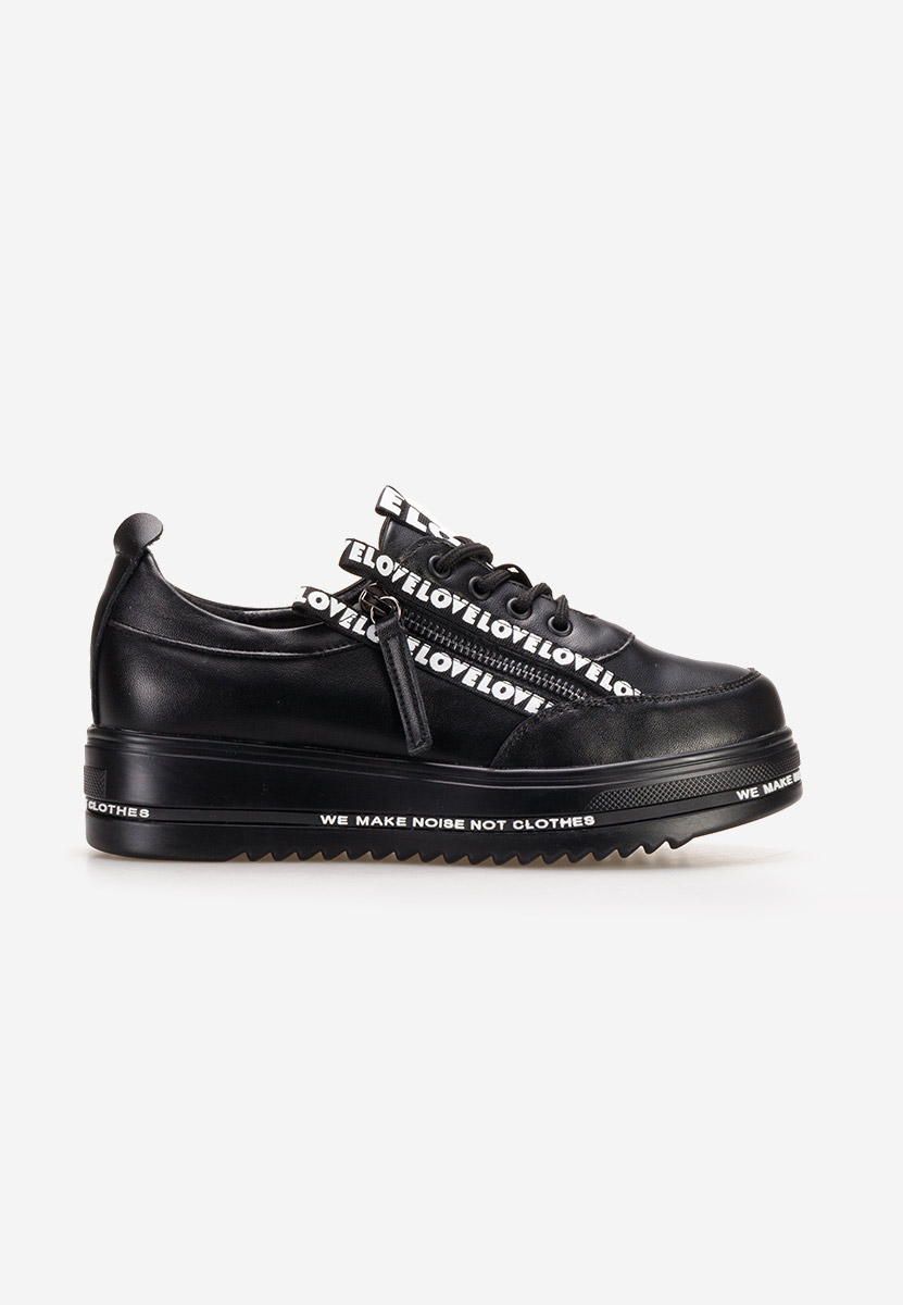 Czarne sneakersy na platformie Elova