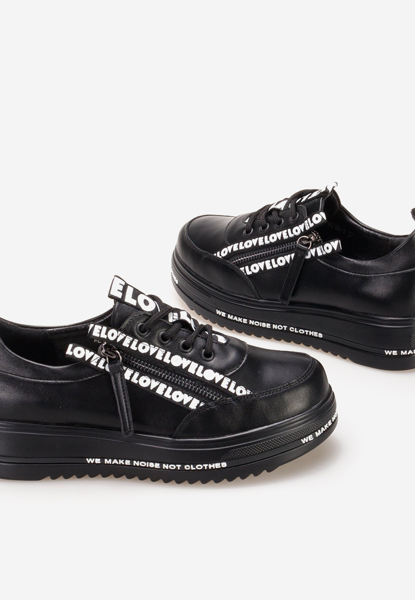 Czarne sneakersy na platformie Elova