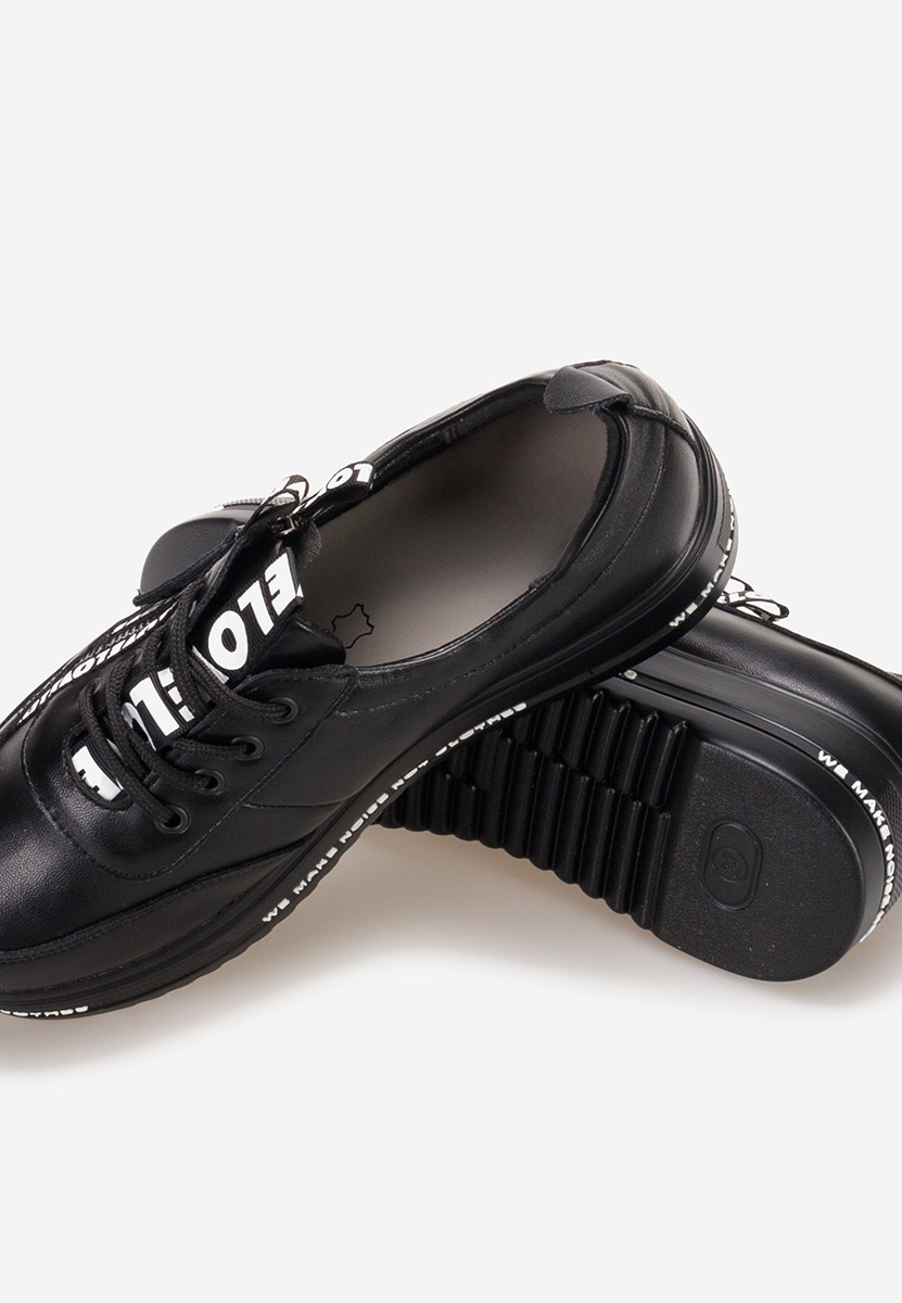 Czarne sneakersy na platformie Elova