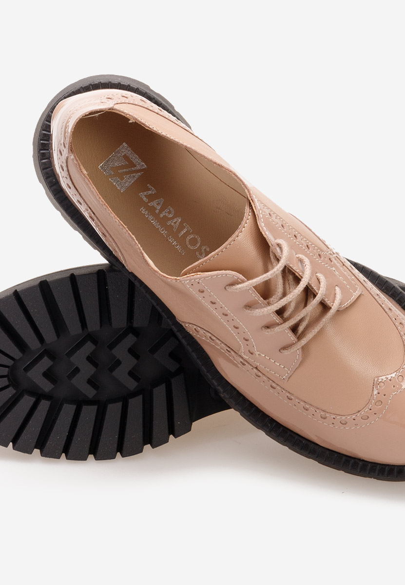 Beżowe brogsy damskie Flexa