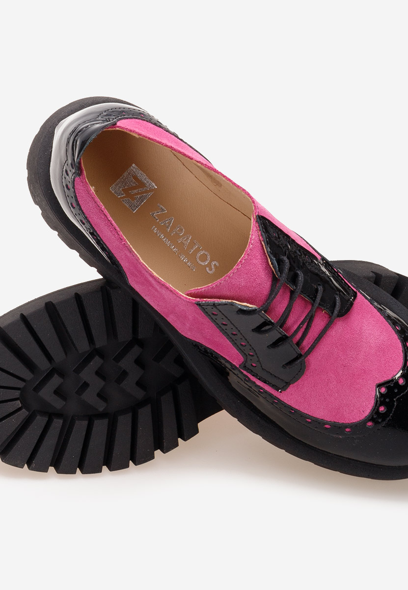 Fuksjowe brogsy damskie Flexa