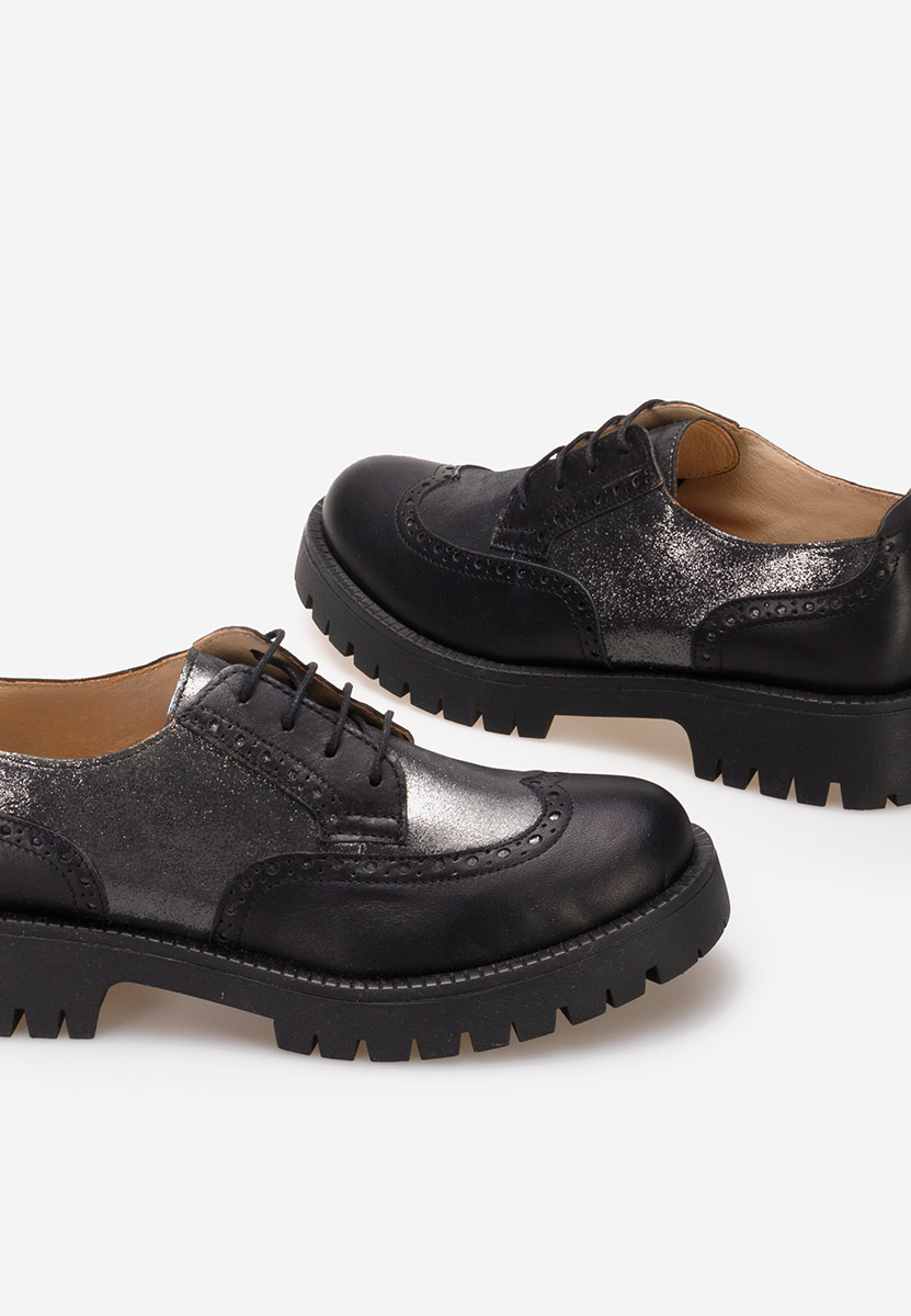 Czarne brogsy damskie Flexa