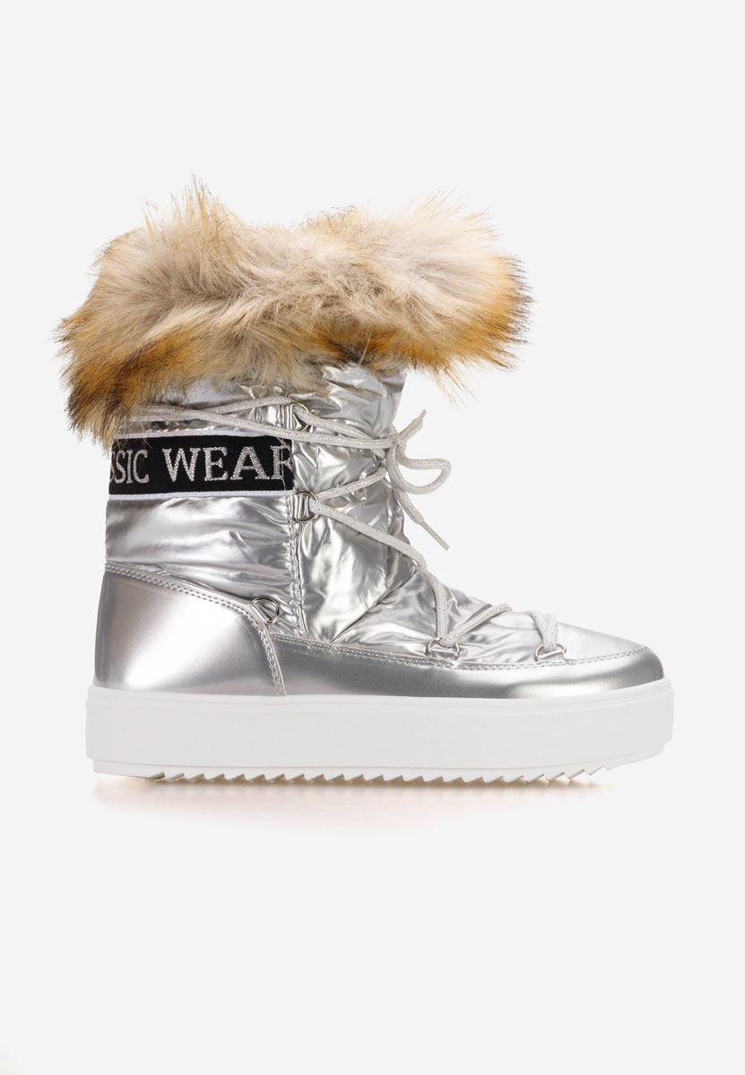 Srebrne śniegowce damskie Erenya