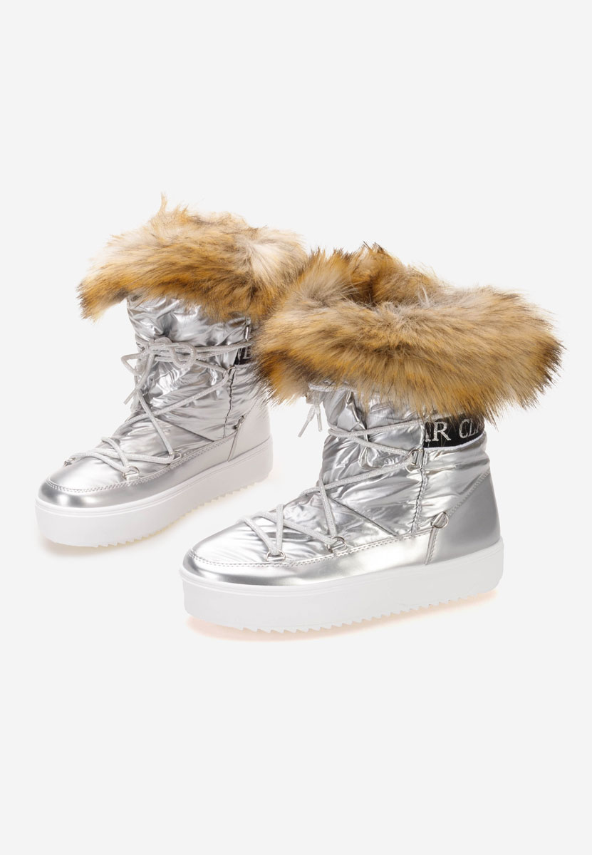 Srebrne śniegowce damskie Erenya