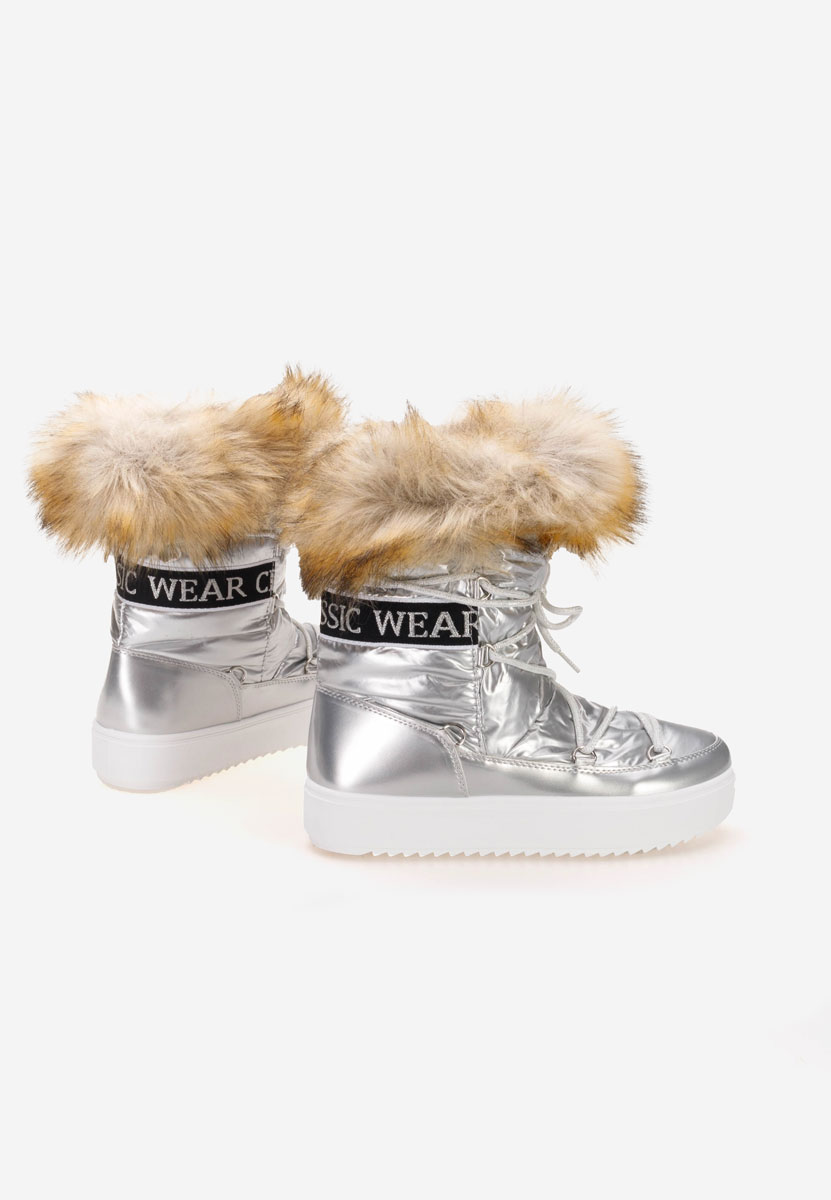 Srebrne śniegowce damskie Erenya