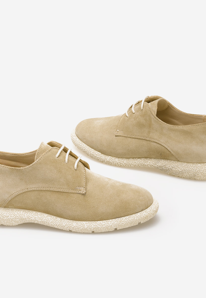Beżowe półbuty damskie skórzane Karysa V2