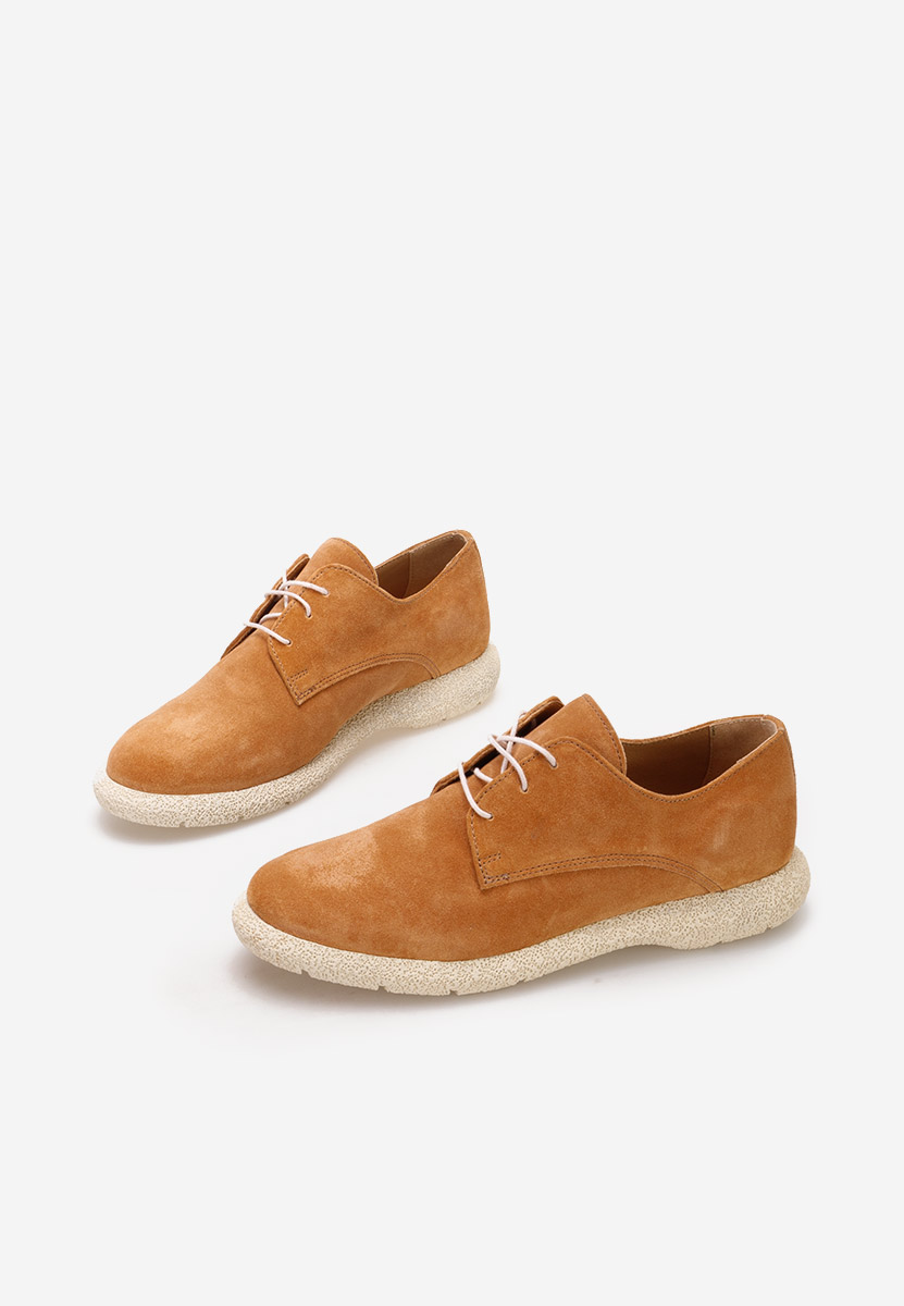 Camelowe półbuty damskie skórzane Karysa V2