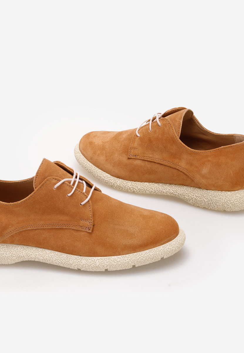 Camelowe półbuty damskie skórzane Karysa V2