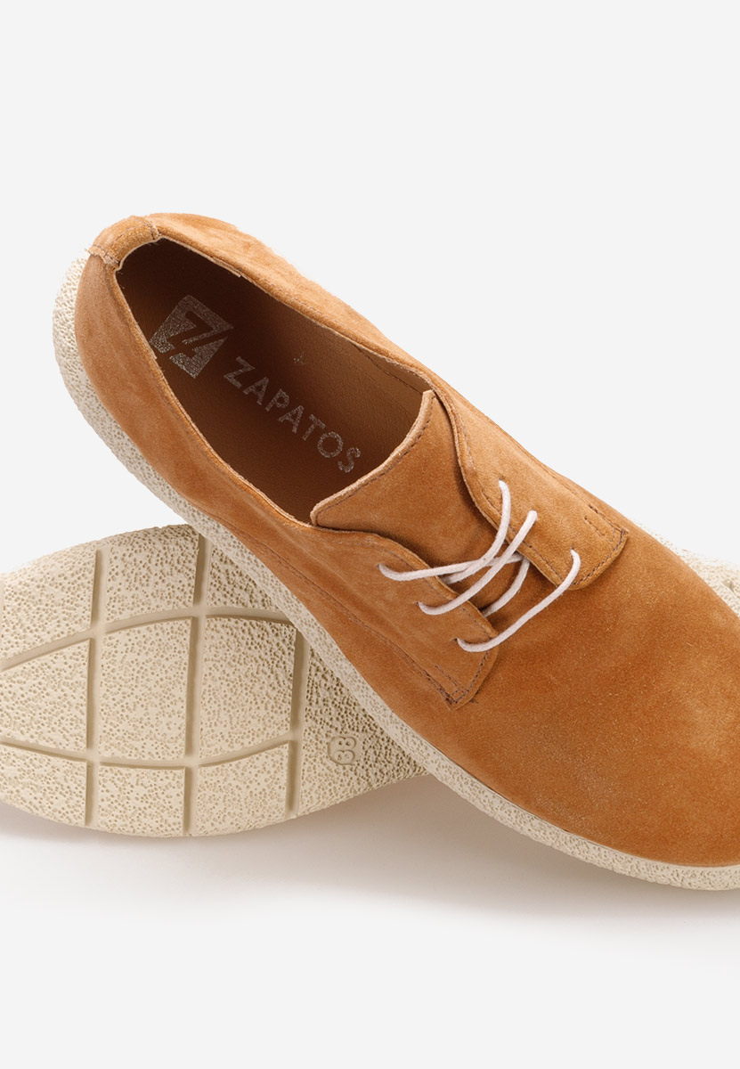 Camelowe półbuty damskie skórzane Karysa V2