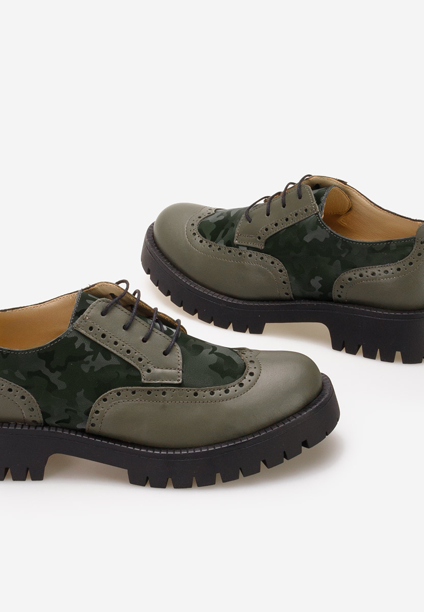 Khaki brogsy damskie Flexa